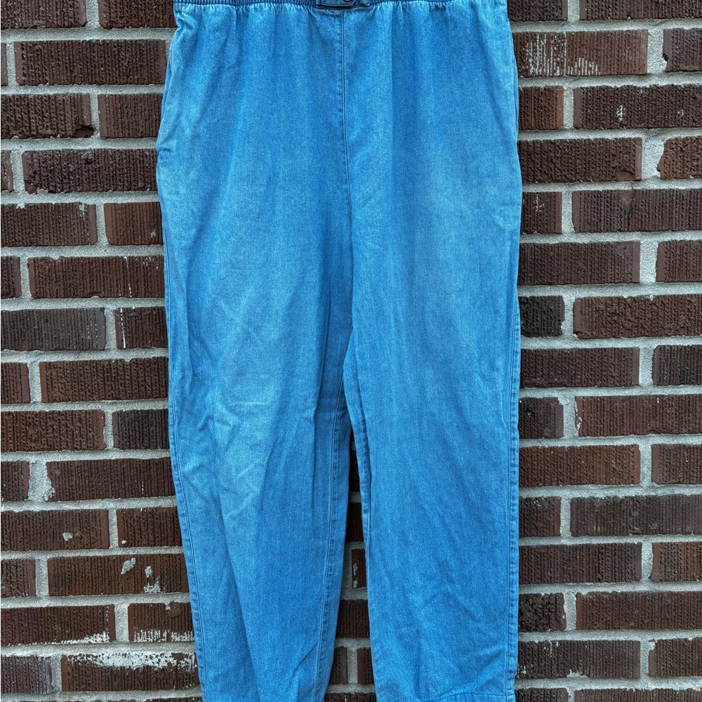 Draper's & Damon Women's size L Pull On Medium Wash Blue Denim jeans Pockets